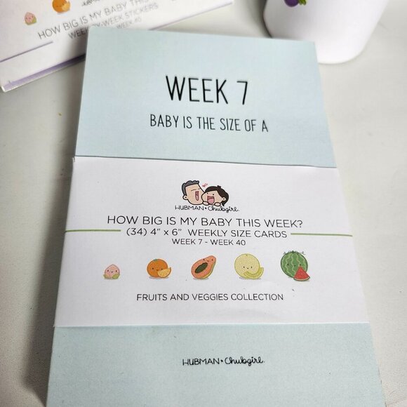 Hubman and Chubgirl How Big is My Baby This Week? Fruits Collection Print SET - Picture 2 of 3
